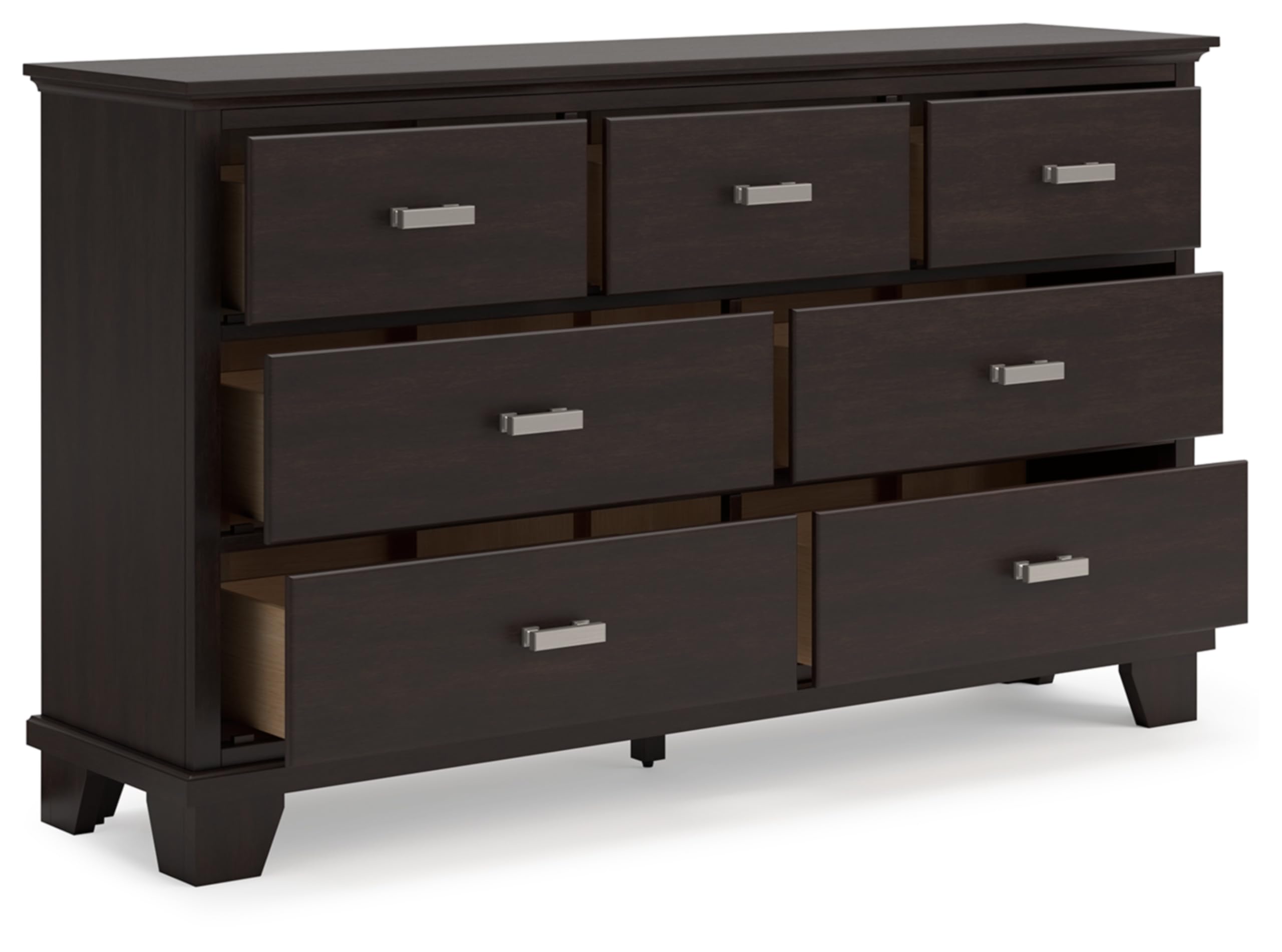 Signature Design by Ashley Covetown Contemporary 7 Drawer Dresser with Safety Stop for Bedroom, Dark Brown