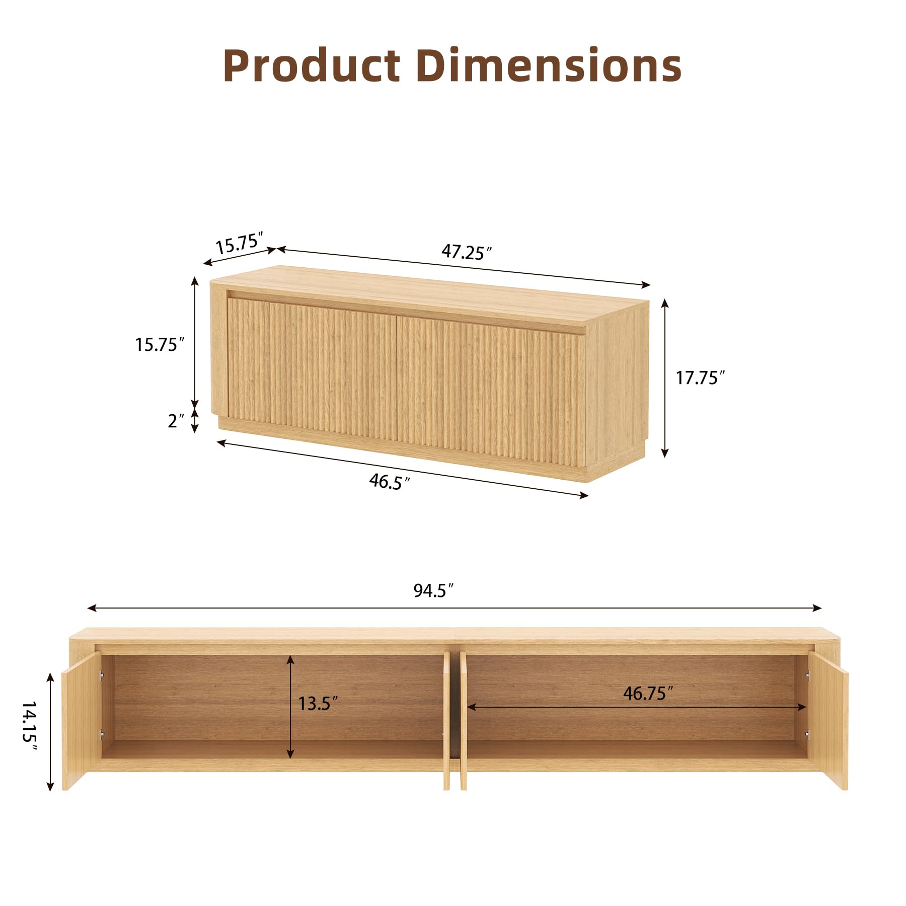 Modular TV Stand with Hidden Storage Cabinet