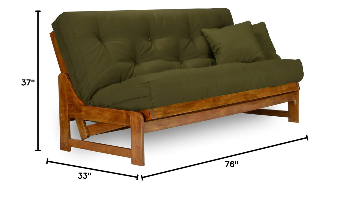 Arden Futon Frame - Full Size (Frame Only), Solid Wood Construction