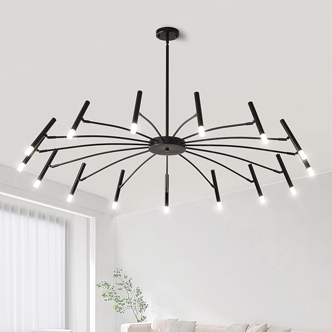 Sputnik Chandelier – Multi-Light Black