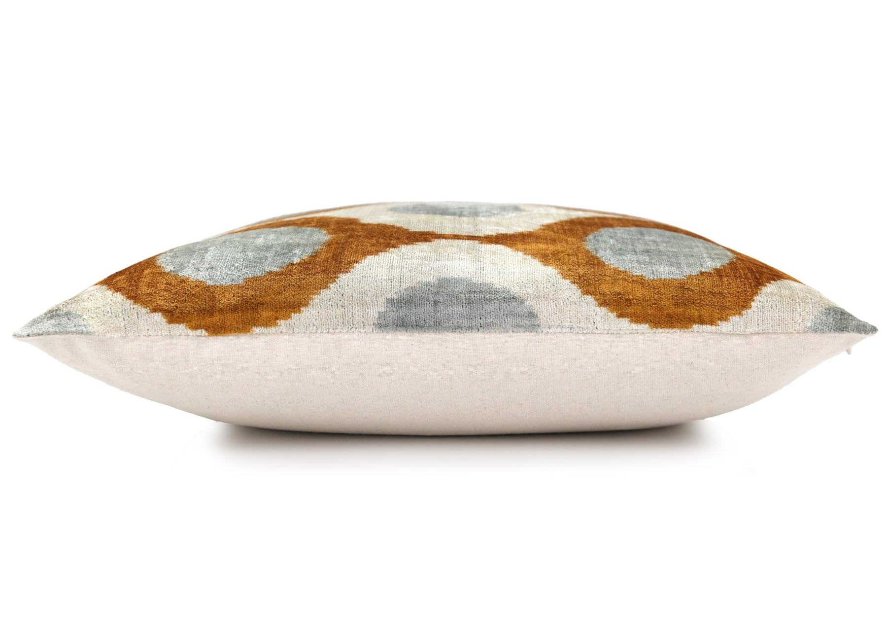 CANVELLO Amber & Gray Circle Velvet Pillow 20x20 – Handcrafted Luxury