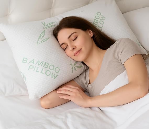Shredded Memory Foam Bed Pillows with Removable Cover