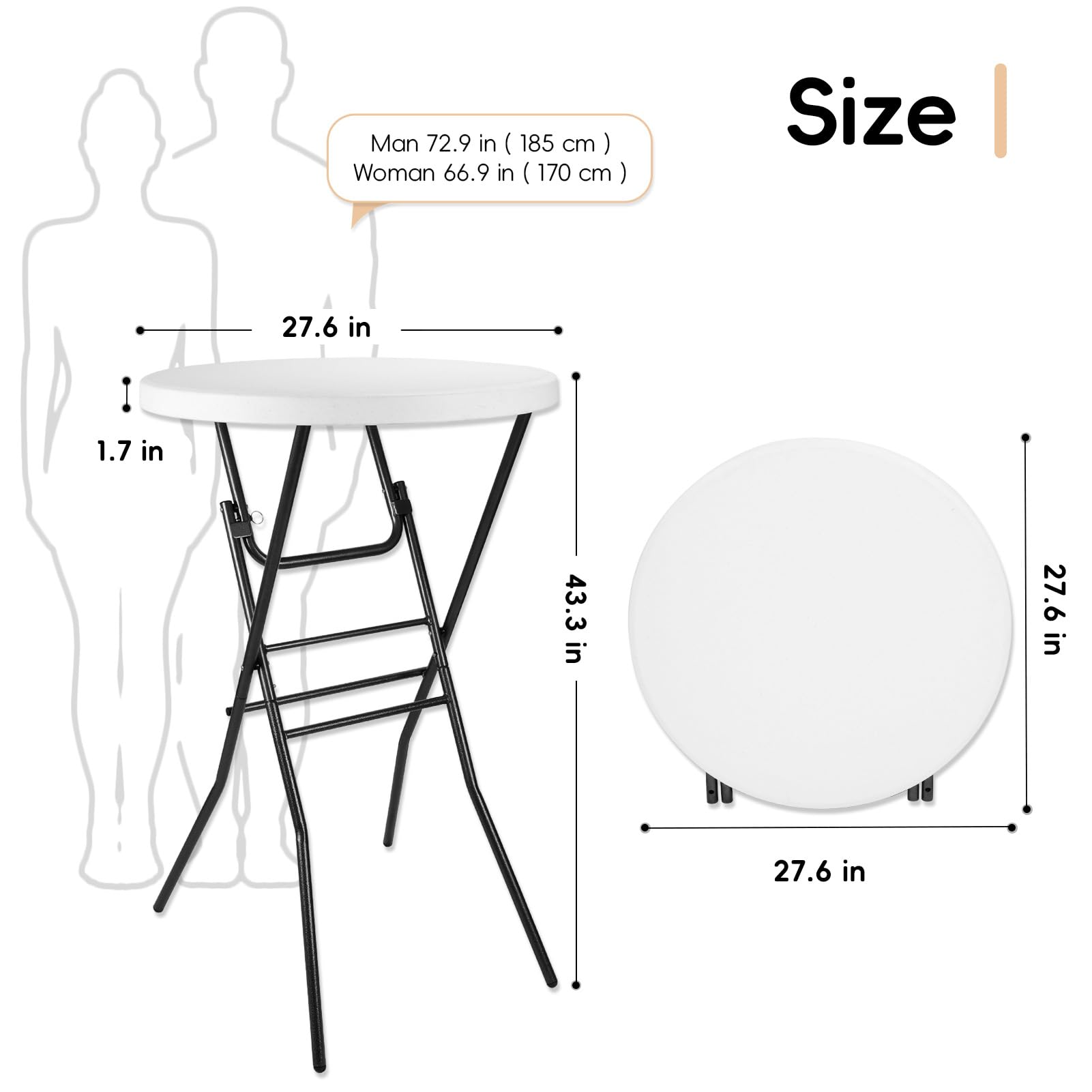 Folding Bar Height Bistro Table