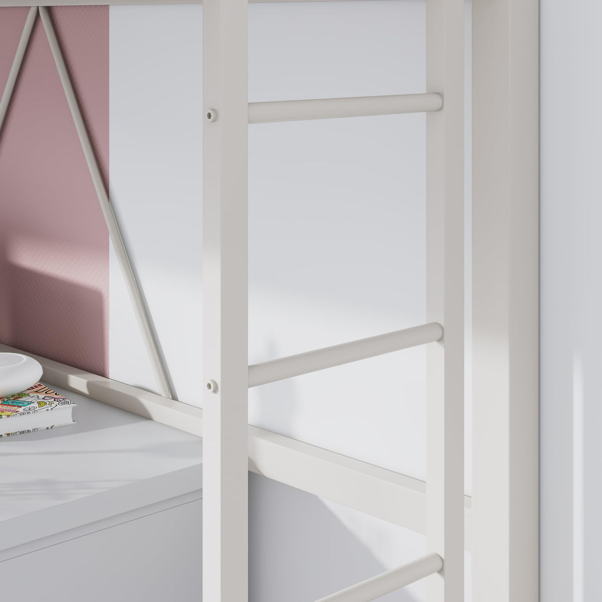 White Twin Loft Bed