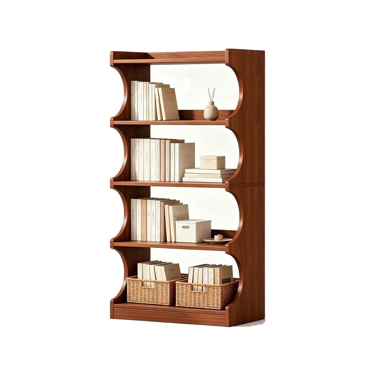Walnut Arched Bookshelf
