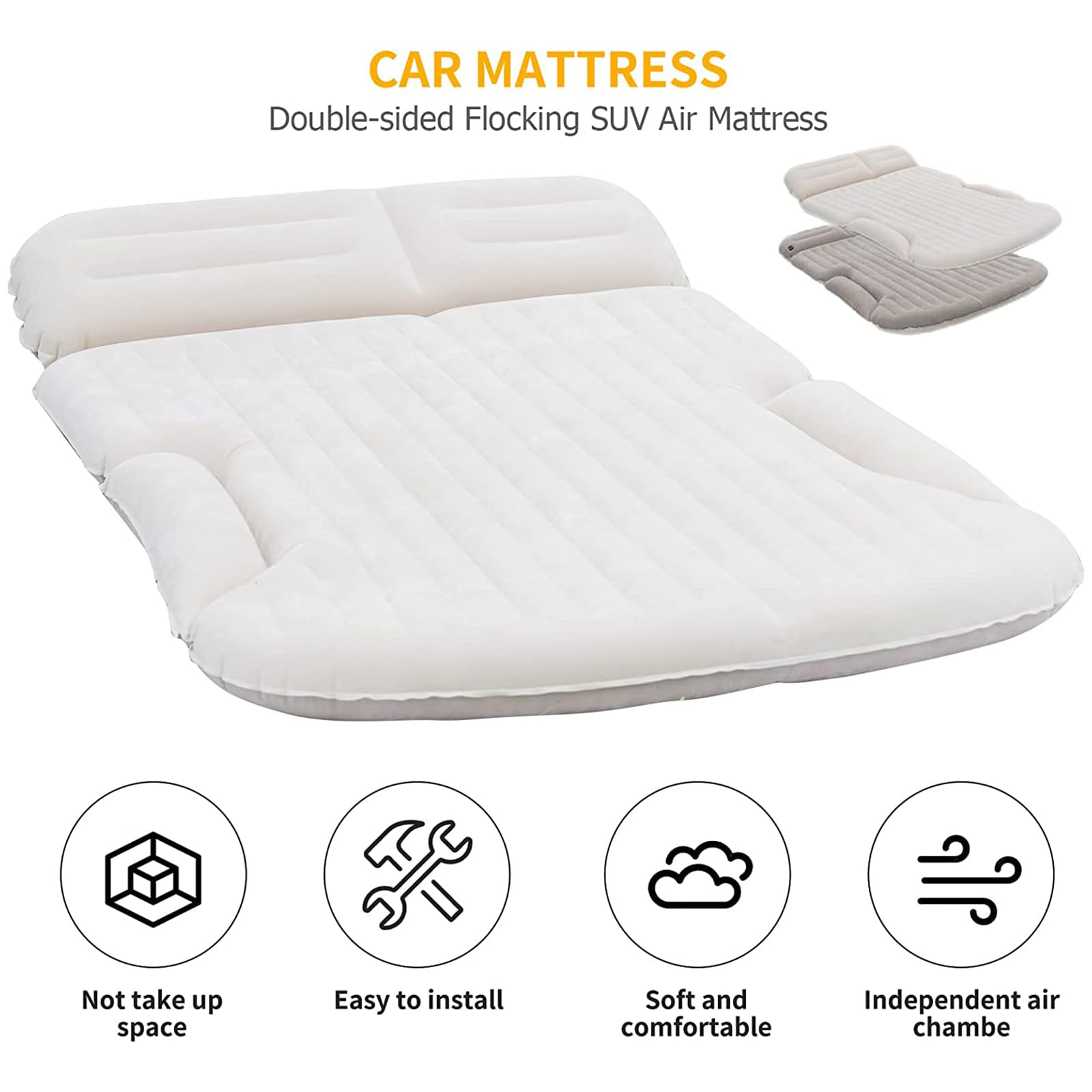 SUV Inflatable Air Mattress with Pillows & Pump