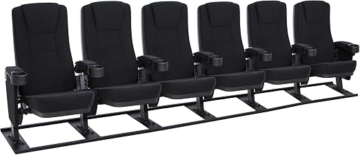 Home Theater Row Seating – Rocker Recliner, Vinyl, Black