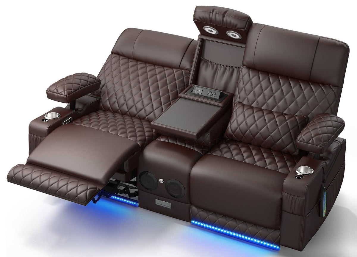 Power Loveseat Recliner Sofa, Home Theater Seating with Massage & Heat