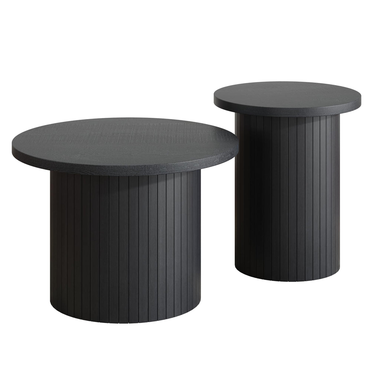 Round Wood Nesting Coffee Tables