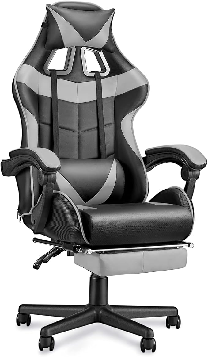 Gaming Chair with Footrest & Lumbar Support