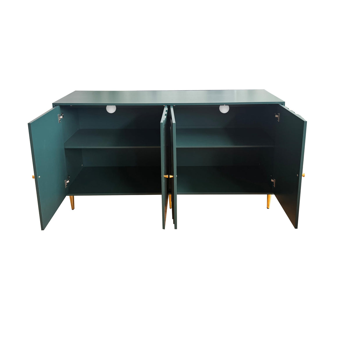QIANYEWANG Modern Blue Lacquered 4 Door Wooden Cabinet Sideboard Buffet Server Cabinet Storage Cabinet, for Living Room, Entryway, Hallway, Office, Kitchen and Dining Room ，Green