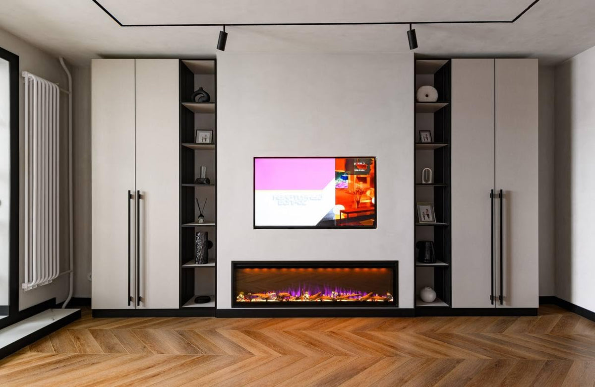 Mystflame 88" WiFi Electric Fireplace Pro, Recessed/Wall Mounted Heater