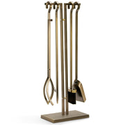 Antique Bronze Fireplace Tool Set