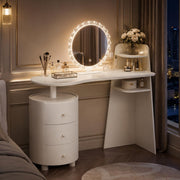 Sunburst Crystal Vanity Desk with Mirror & Lights