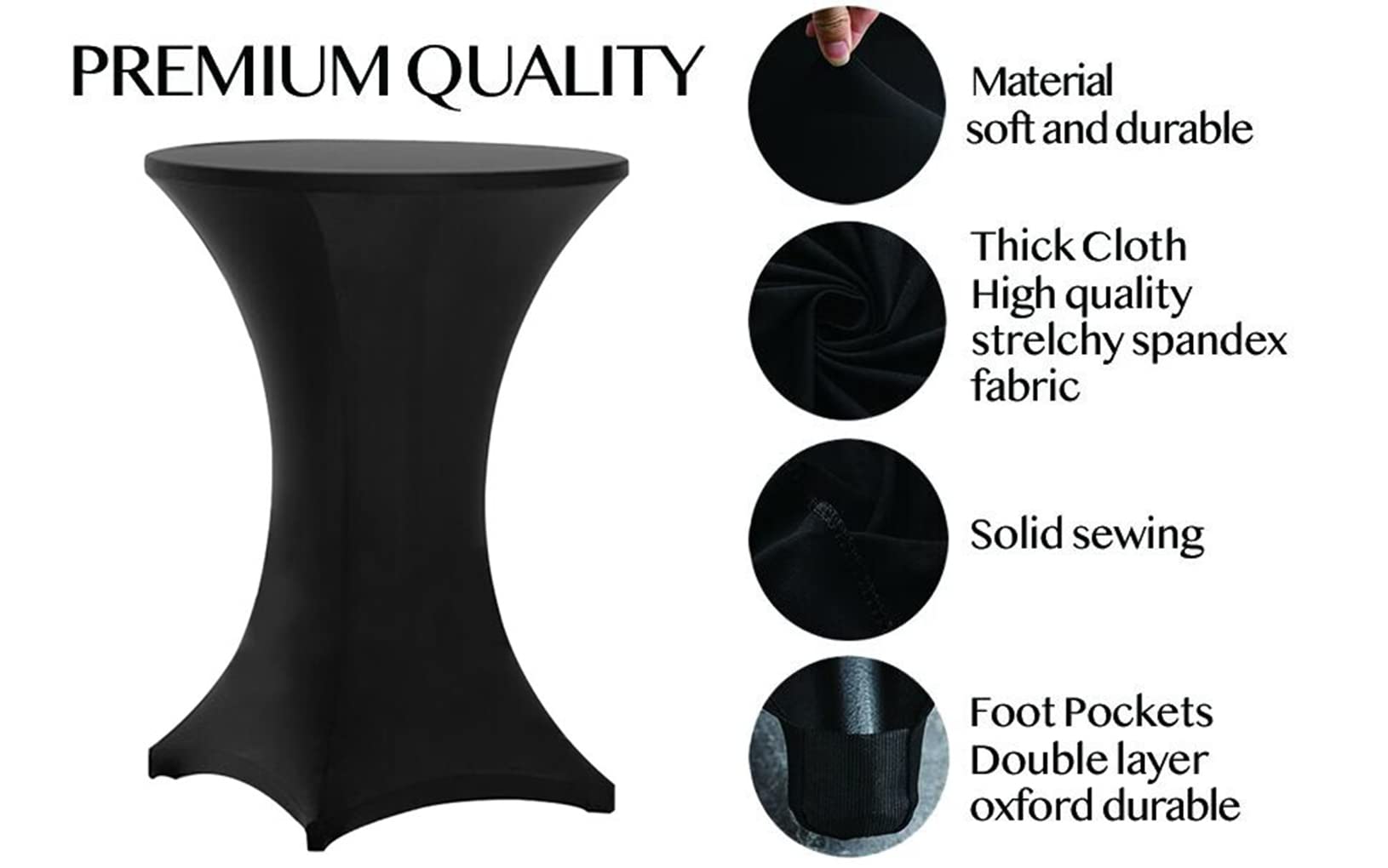 Spandex Cocktail Table Cover for 32" Round x 43" Tall Tables