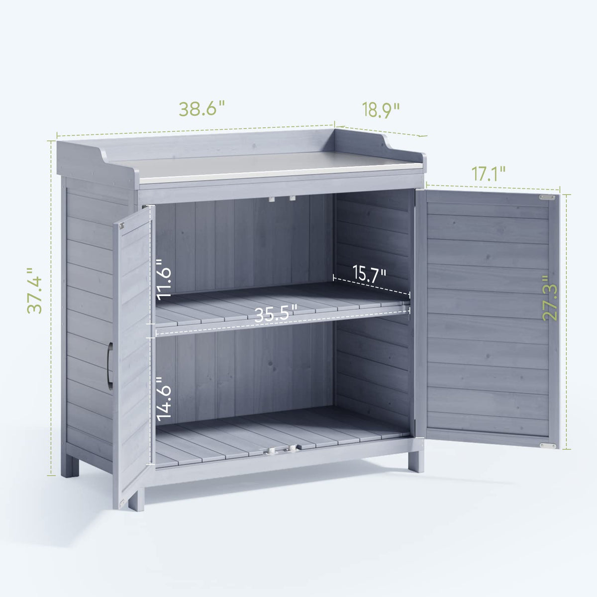 Outdoor Potting Bench with Cabinet