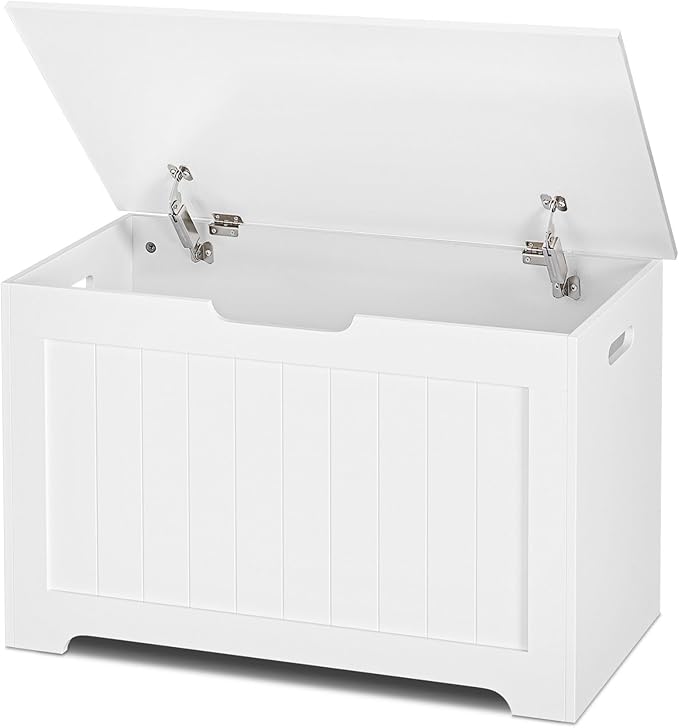 Wooden Storage Chest Bench with Safety Hinges