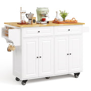 Kitchen Island with Storage & Rolling Wheels