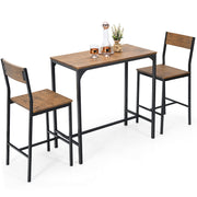 Rustic Brown 3-Piece Bar Table Set