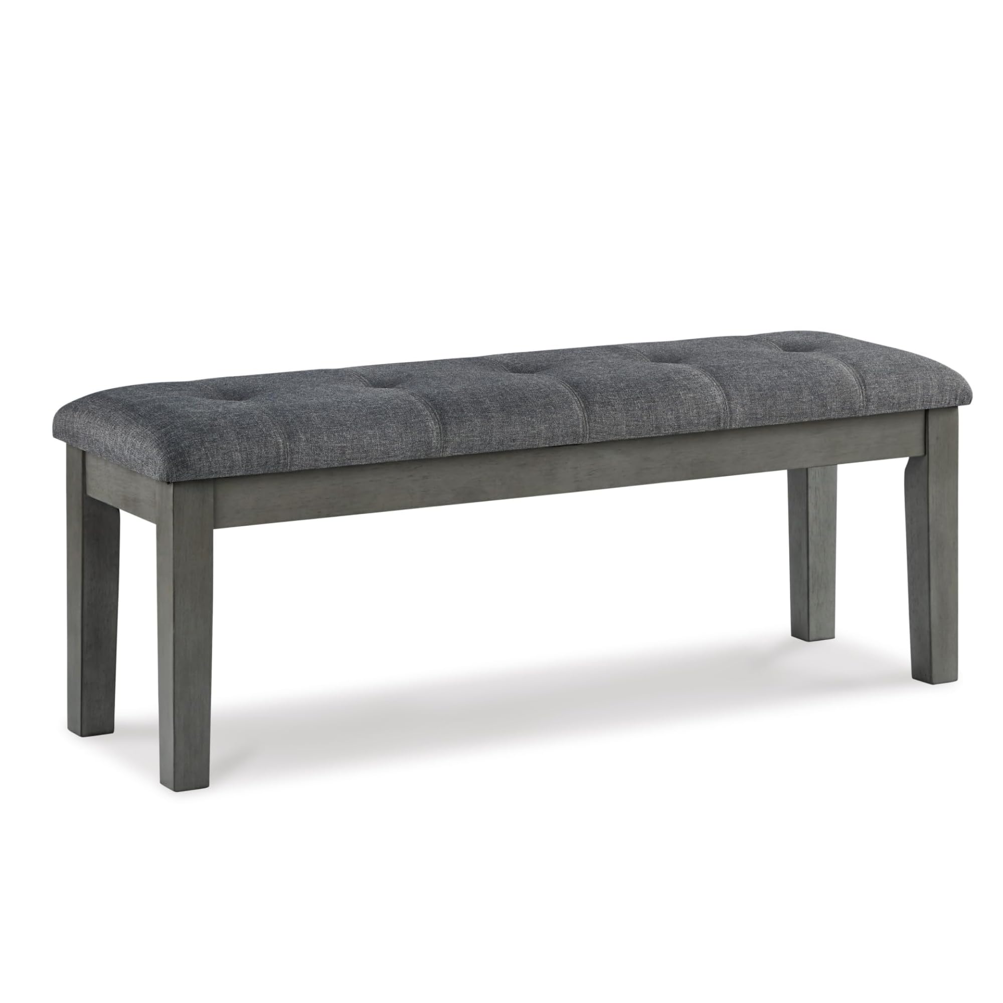 Signature Design by Ashley Hallanden Rustic Tufted Upholstered Dining Room Bench, Gray