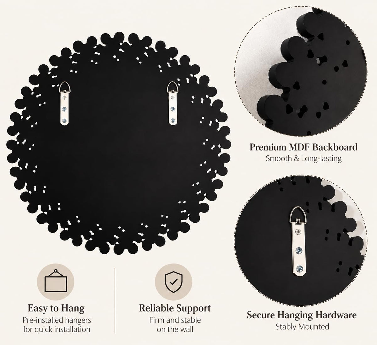 Round Crystal Wall Mirror