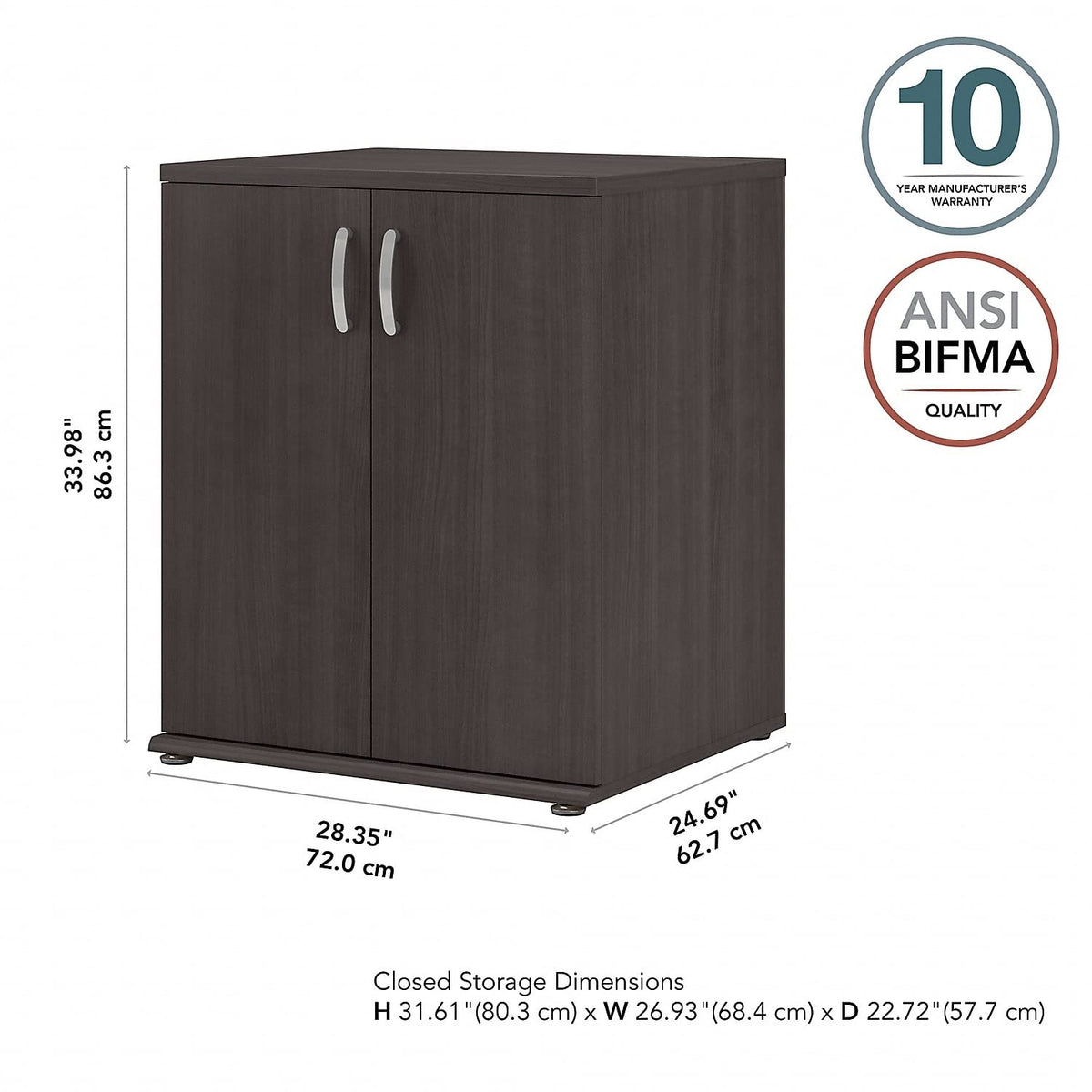 Gray 2-Door Storage Cabinet