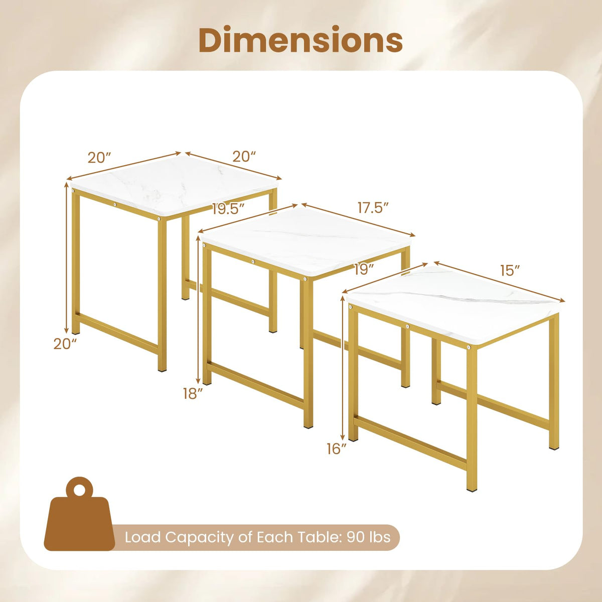 White & Gold Nesting Side Tables