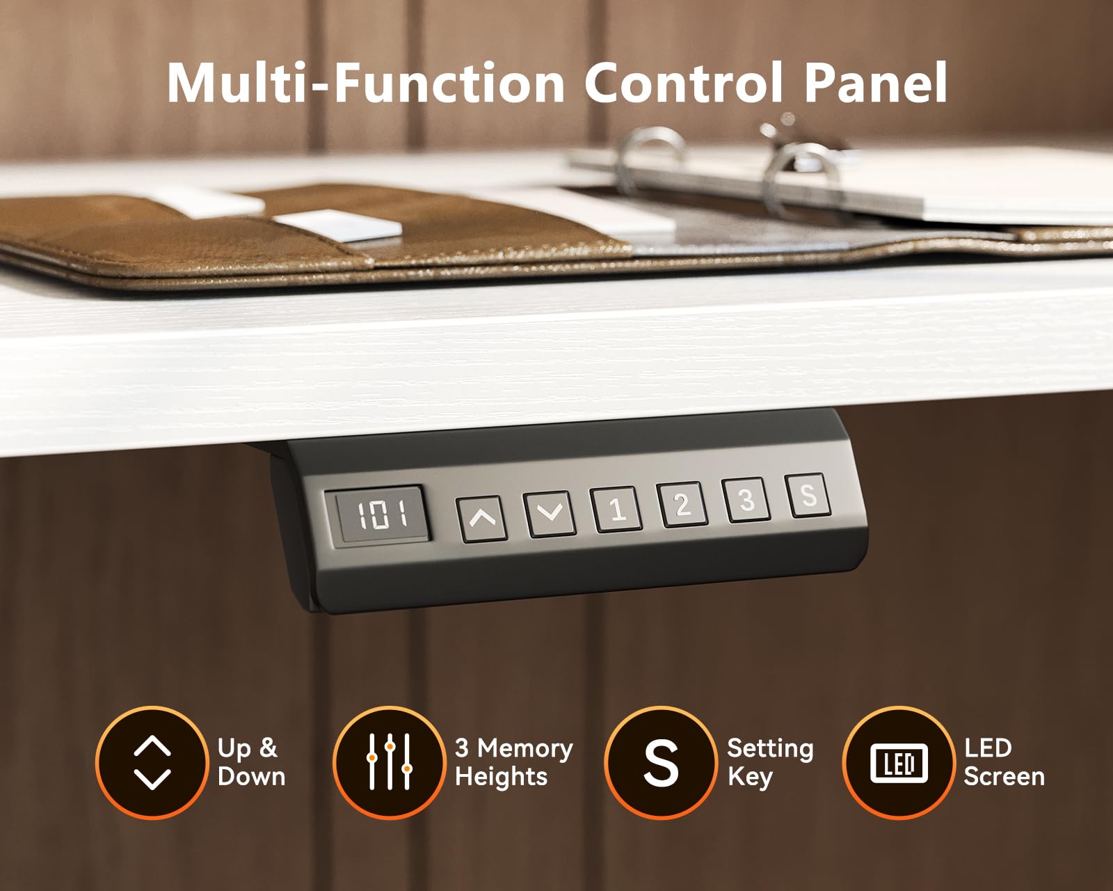 L-Shaped Electric Standing Desk with Power Outlets