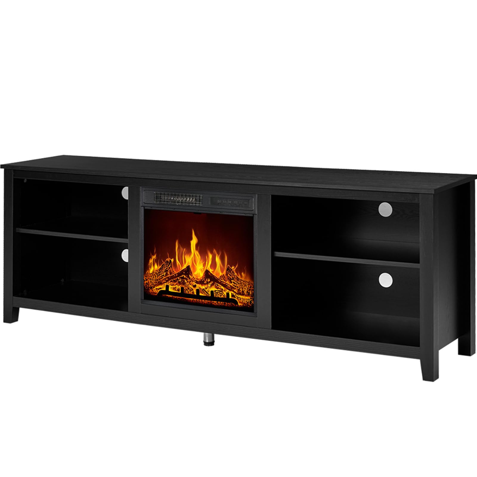 70" Fireplace TV Stand with 23" Electric Fireplace & 3 Shelves