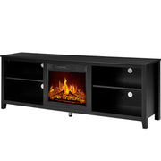 70" Fireplace TV Stand with 23" Electric Fireplace & 3 Shelves