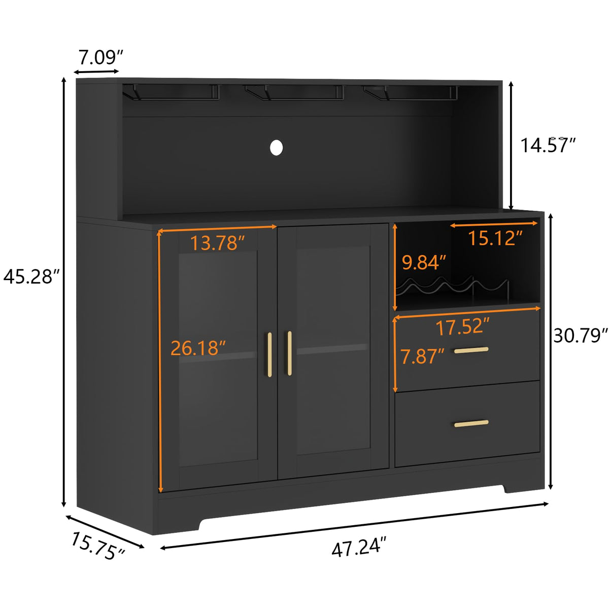 Black LED Bar Cabinet