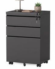 3-Drawer Locking Mobile File Cabinet