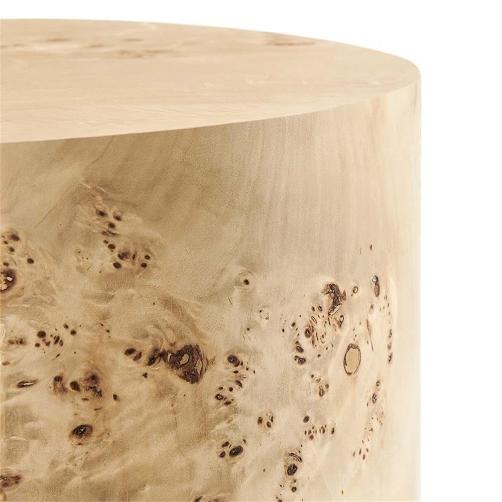 16" Round Burl Wood Side Table