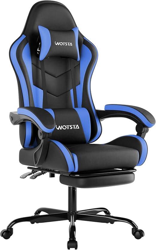 Ergonomic Gaming Chair with Footrest & Lumbar Support