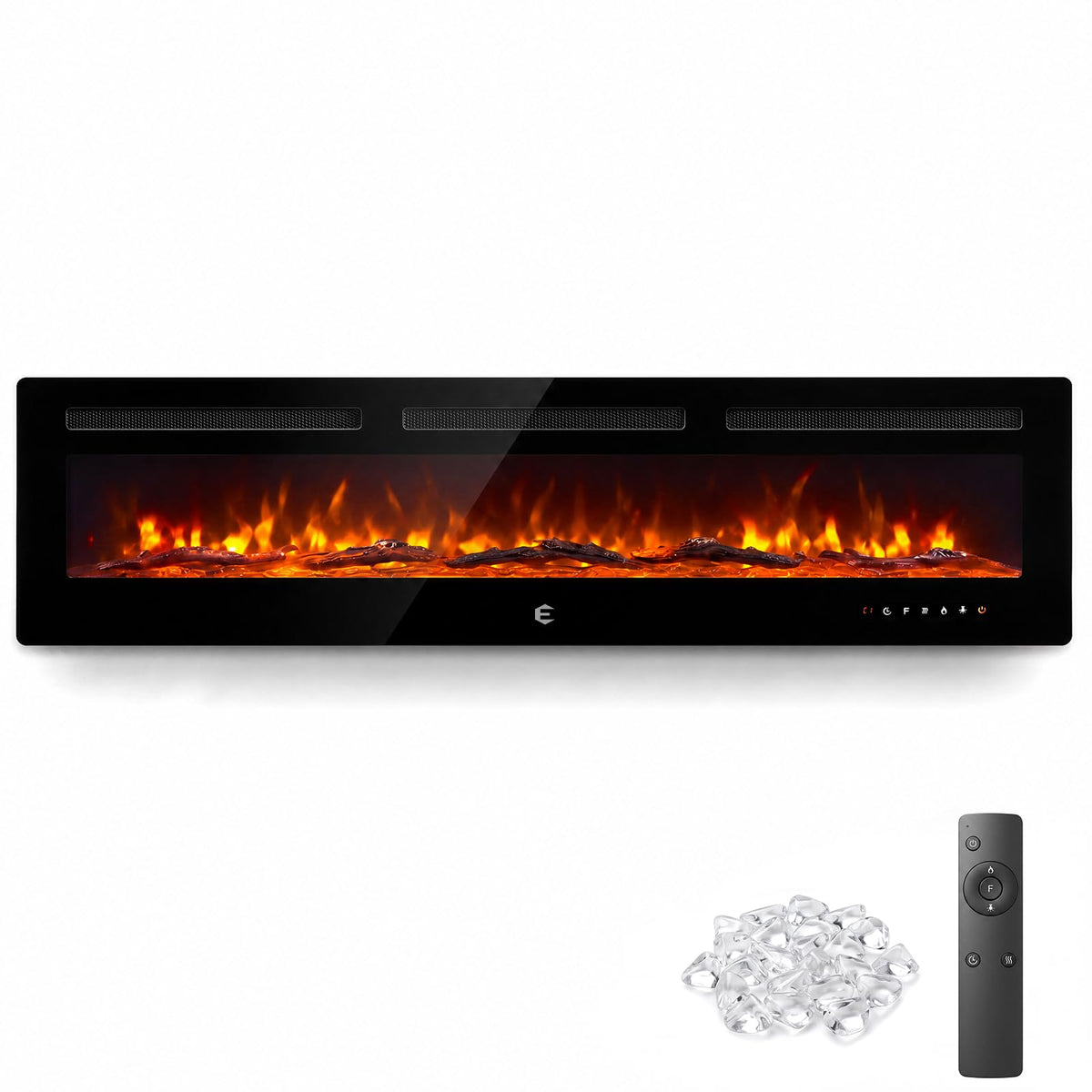 BINMIT 70 Inch Recessed and Wall Mounted Linear Electric Fireplace Insert