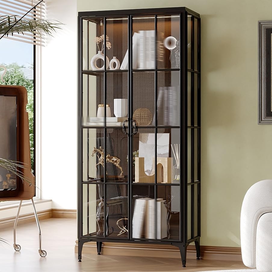 Glass Display Cabinet with LED Lighting