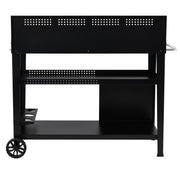 3-Tier Outdoor BBQ Cart with Wind Guard