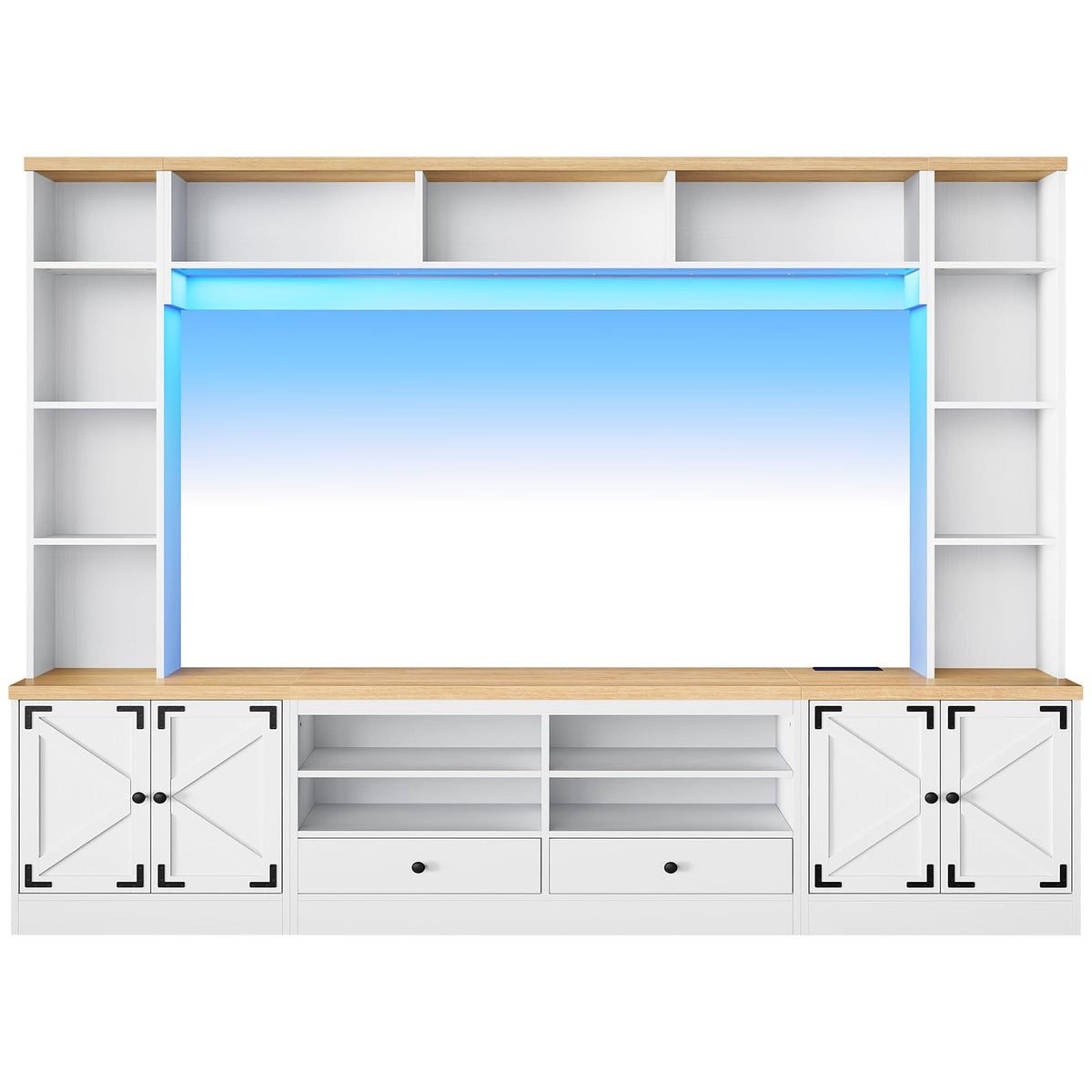 94.5" Wall Unit Entertainment Center, TV Console with LED Light