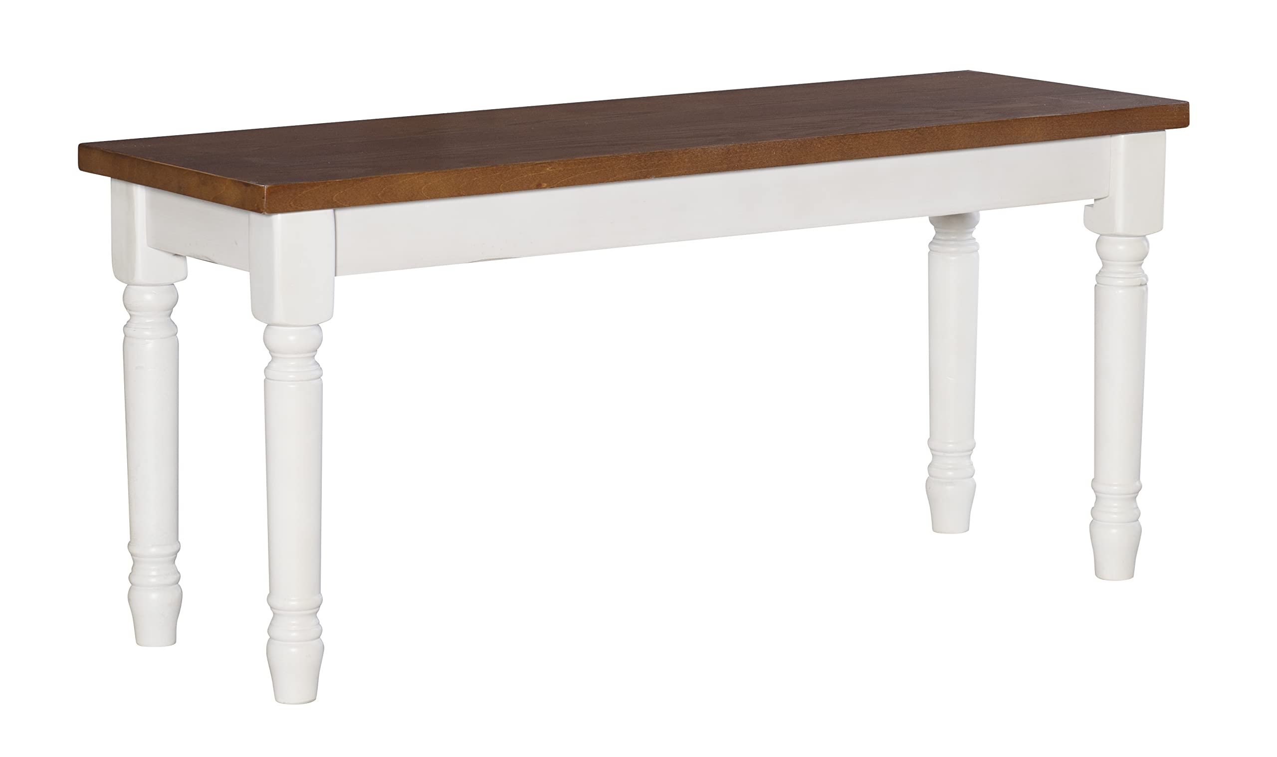 Farmhouse Dining Bench – White & Honey Brown