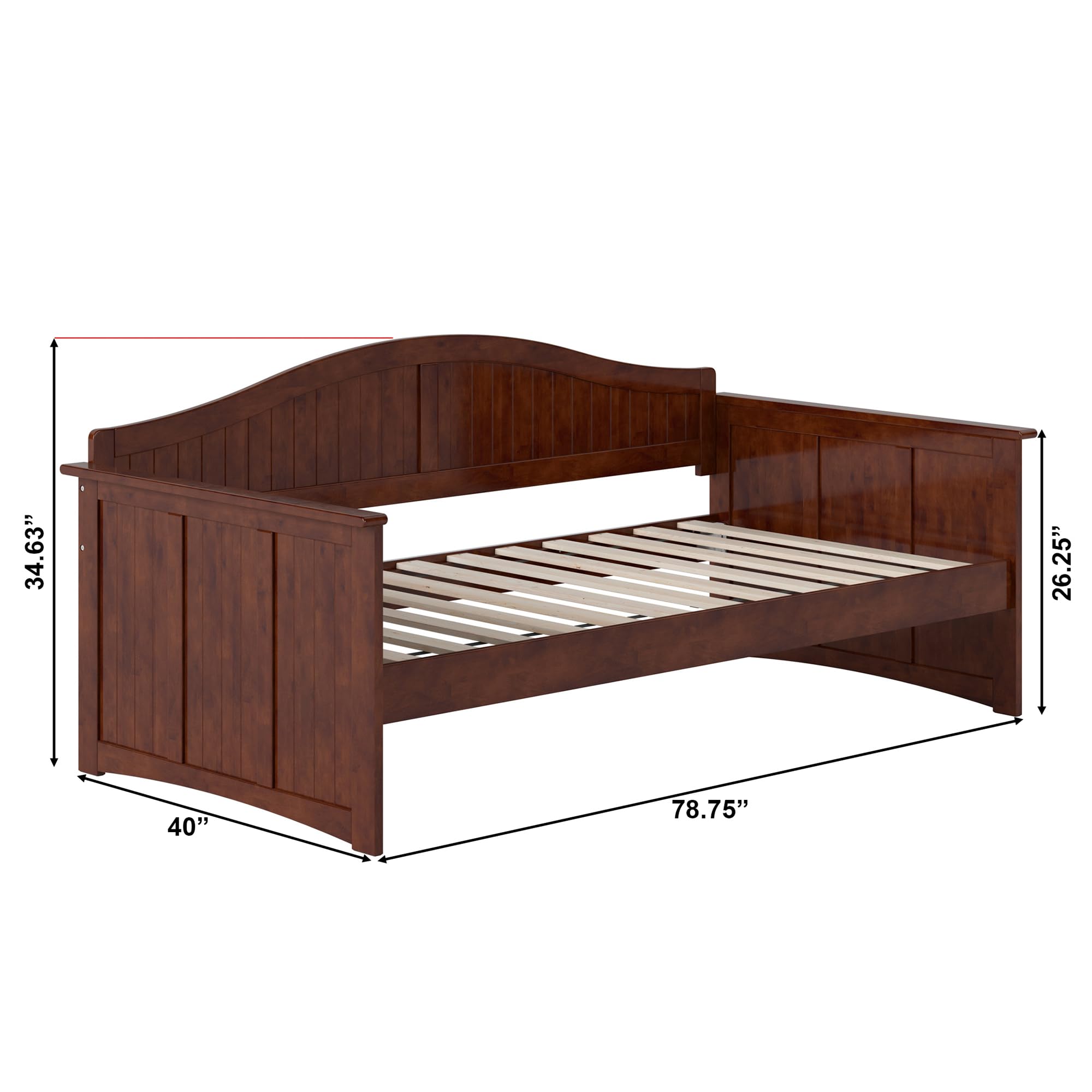 Solid Wood Twin Daybed with Beadboard Design & 2 Storage Drawers