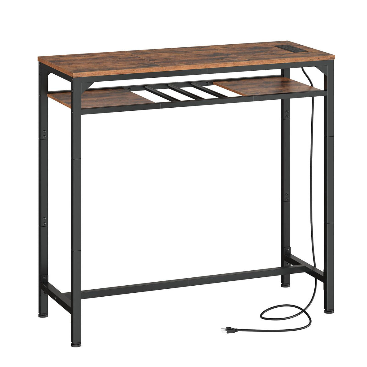 2-Tier Bar Table with Charging Station