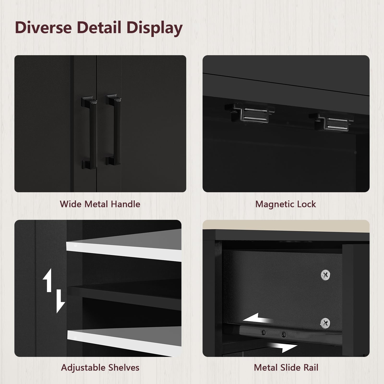 63" Buffet Cabinet with Storage