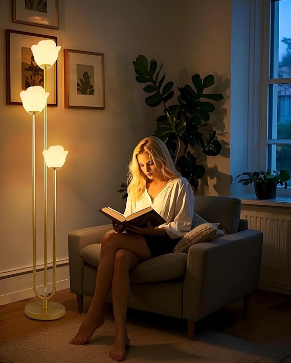 3-Globe Pink Floor Lamp, 63" Tall with G9 Bulbs
