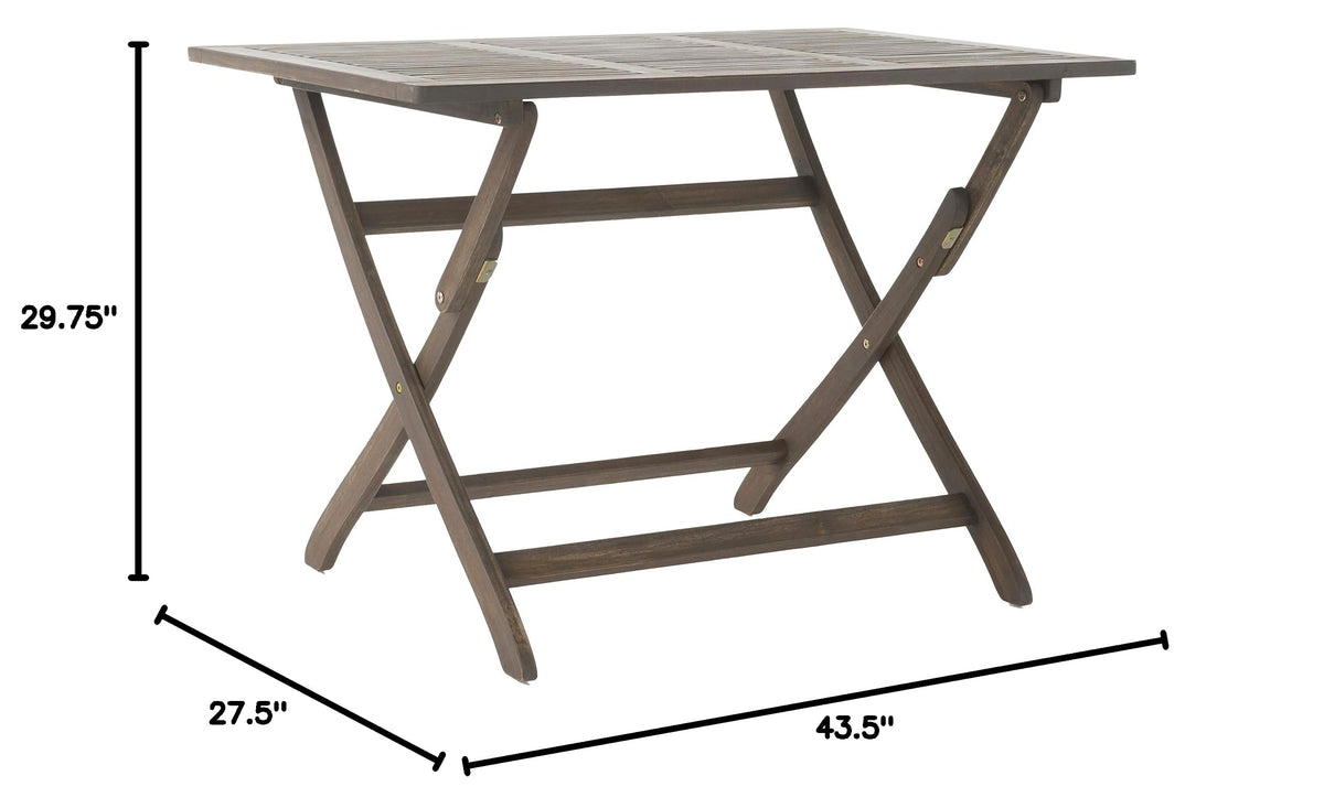 Christopher Knight Home Positano Outdoor Acacia Wood Foldable Dining Table, Grey Finish