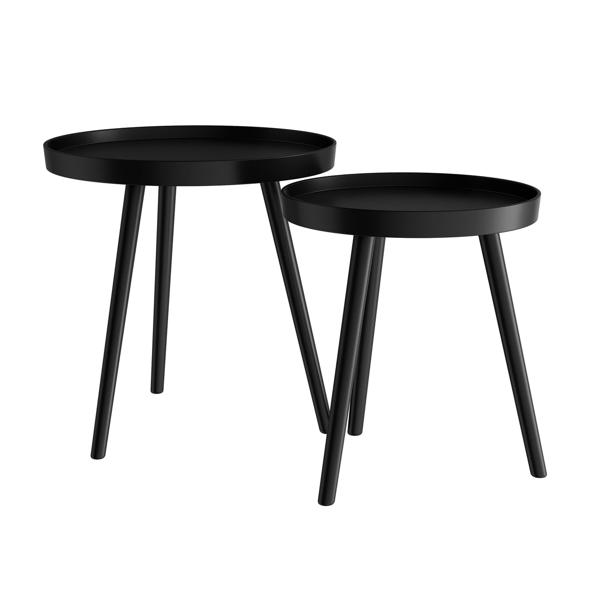 Black Nesting Side Tables, Set of 2