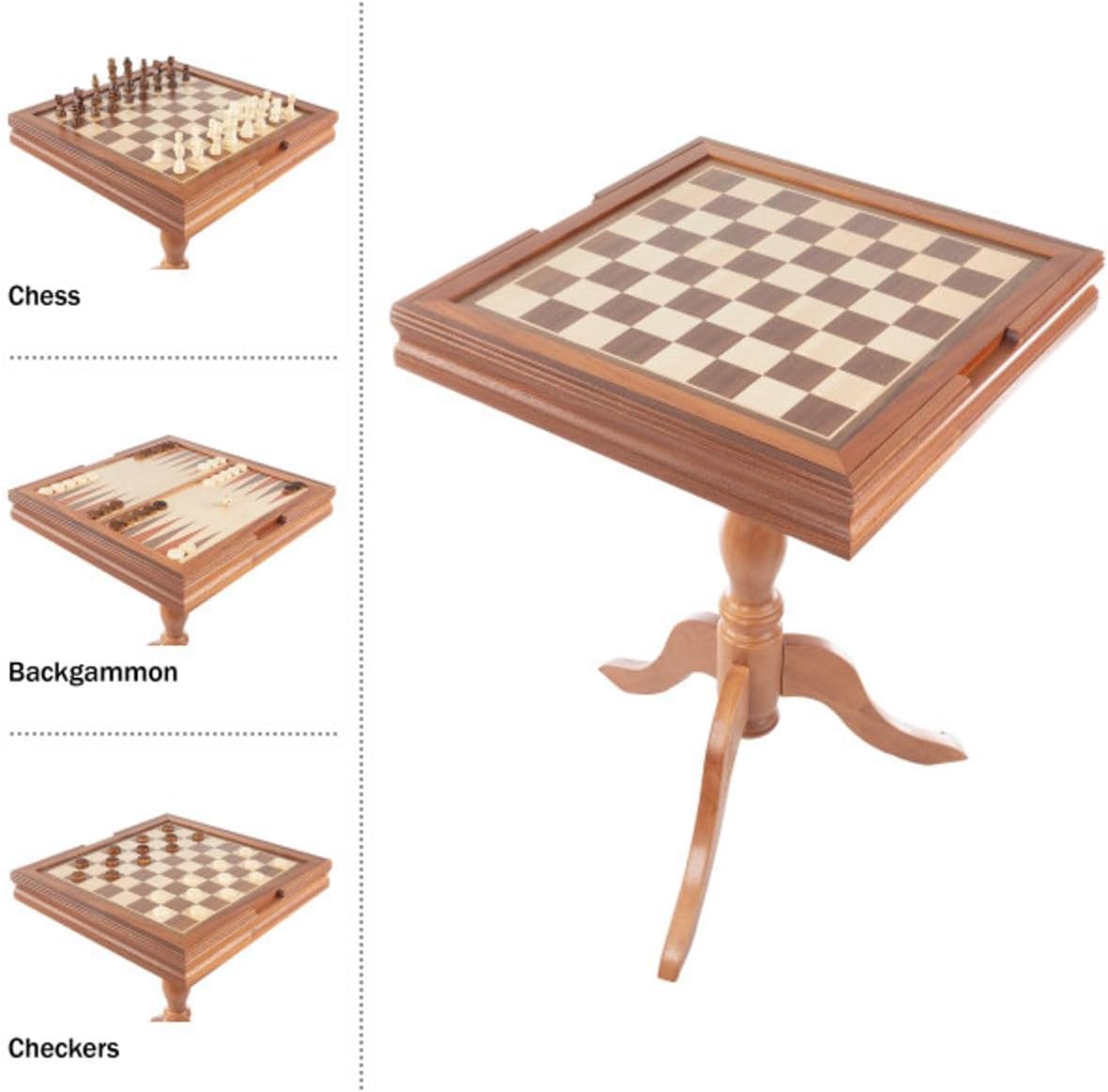 2-in-1 Chess & Backgammon Game Table