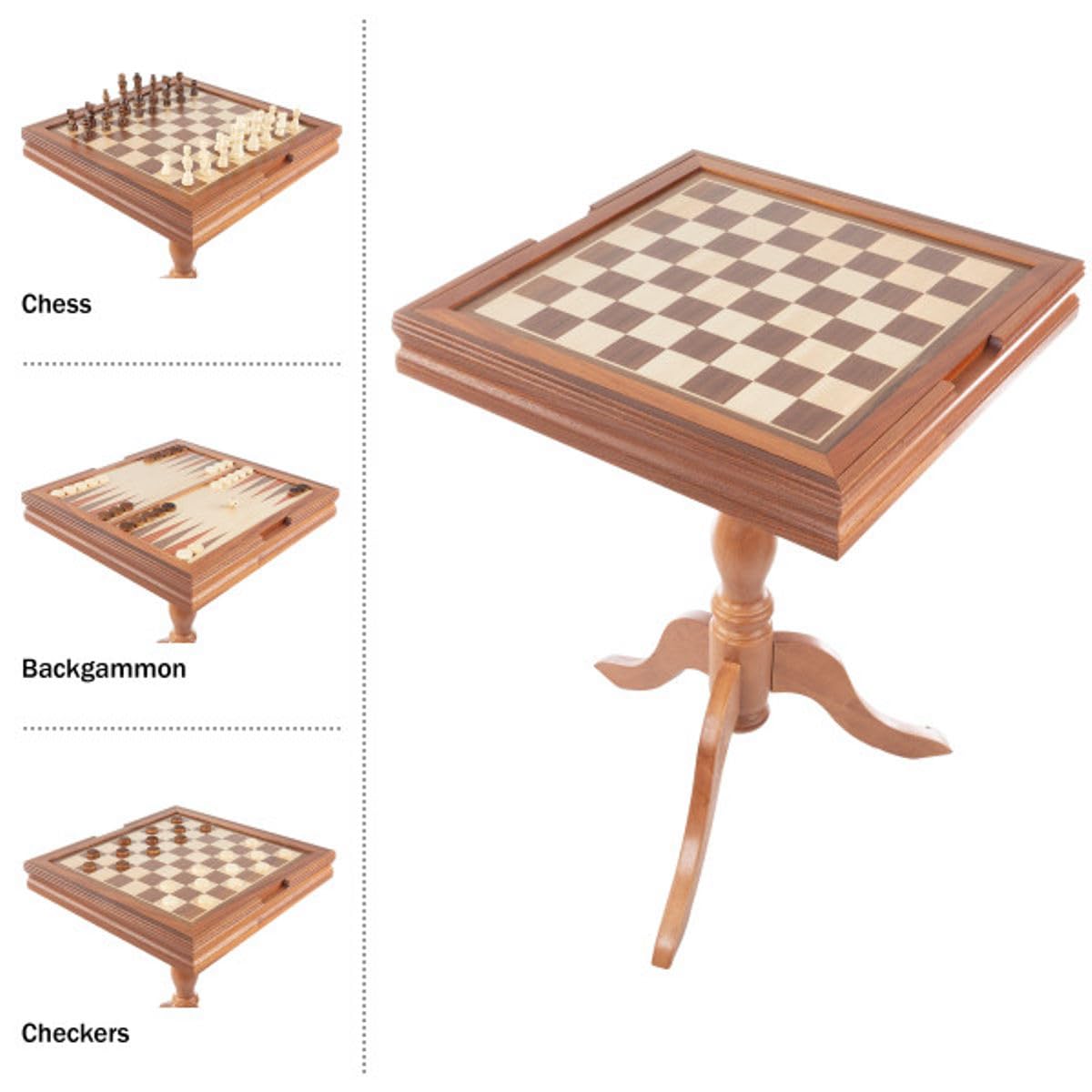 2-in-1 Chess & Backgammon Game Table