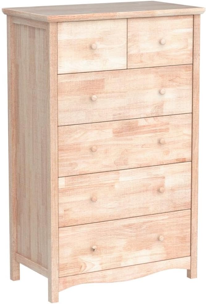 Unfinished Solid Wood Dresser with Full-Extension Drawers