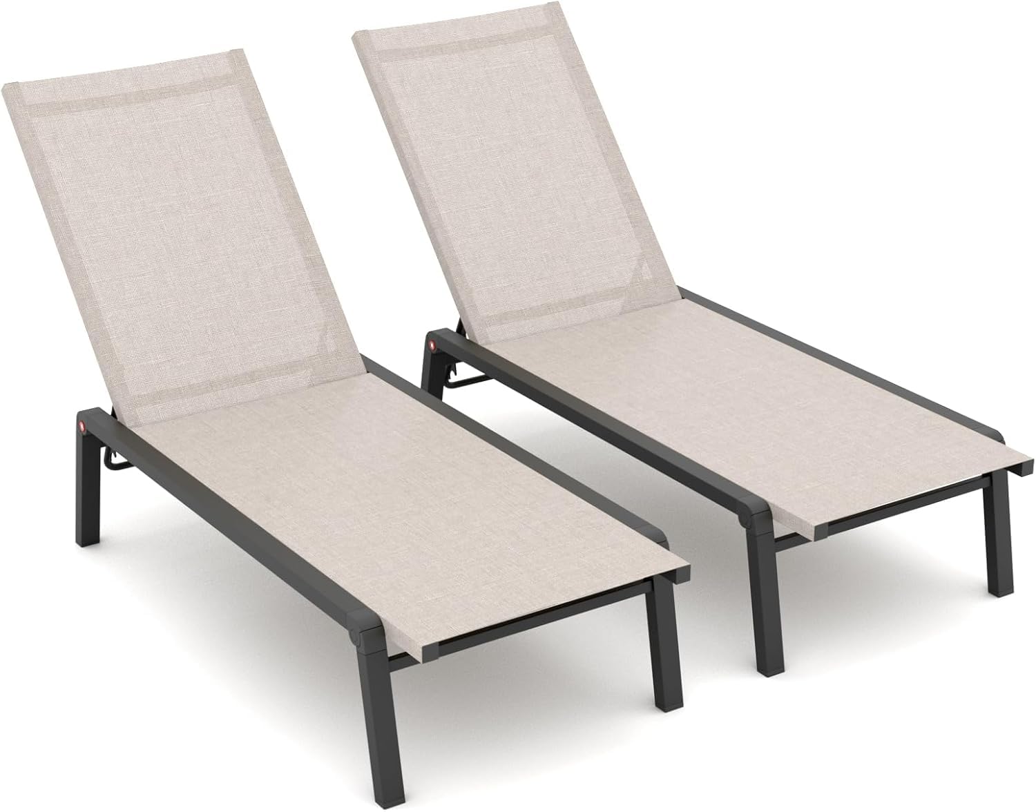 Foldable Outdoor Chaise Lounge Set of 2
