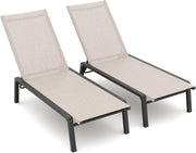 Foldable Outdoor Chaise Lounge Set of 2